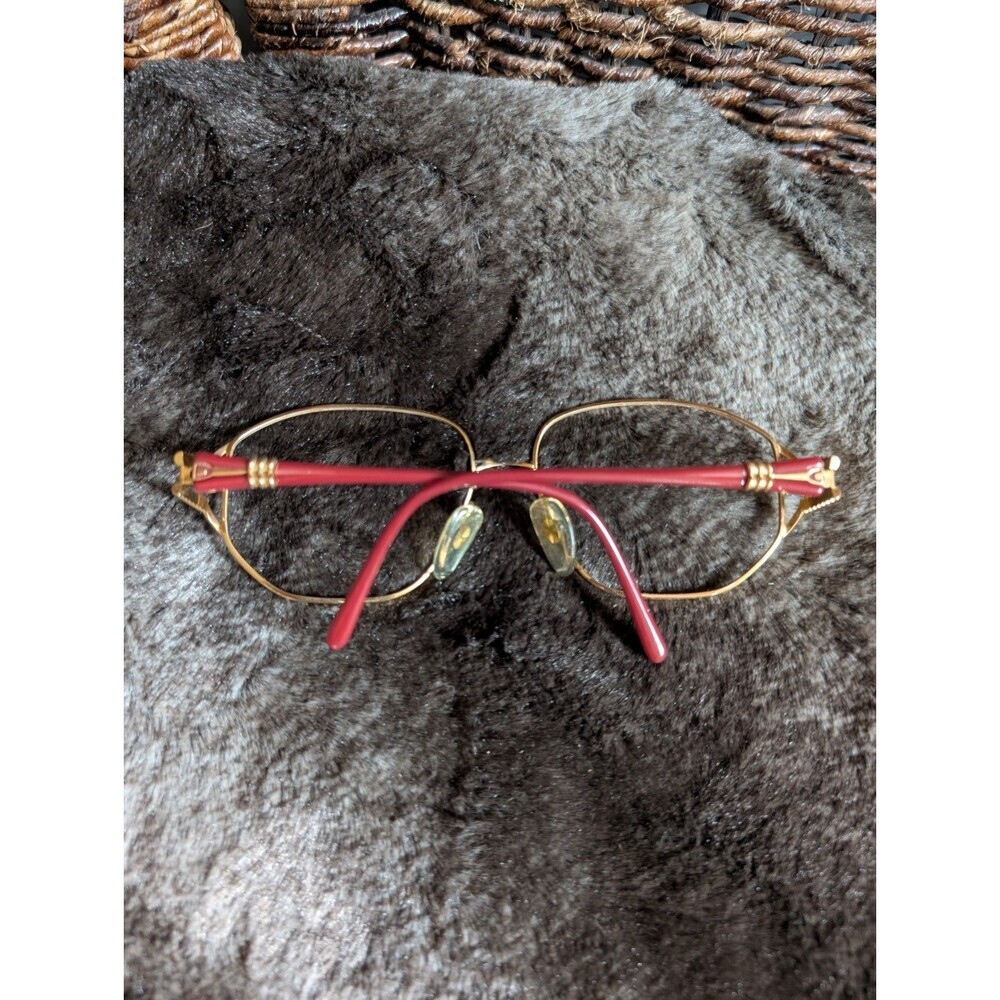 Vintage Christian Dior Eyeglasses Frames Red Butterfly Gold Logo Retro Glasses - Picture 4 of 14